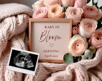 Bearbeitbares Schwangerschaftsankündigungsvideo: Social Media Baby Reveal News Canva Vorlagen, Hochladen von benutzerdefinierten Fotos, sofortige digitale Download-Dateien