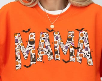 Halloween Mama Sweatshirt, Mom Halloween Shirt, Spooky Mama Shirt, Mama Ghost Shirt, Mama Halloween, Cute Ghost Shirt