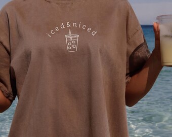 Comfort Colors Coffee Shirt Iced Coffee Lover Gift Coffee Lover Tee Funny Coffee Gift Coffee TShirt Coffee T-Shirt Trendy Coffee Lover Tee