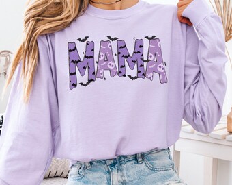 Halloween Mama Shirt, Mama Ghost Shirt, Comfort Colors® Mom Halloween Shirt, Spooky Mama Shirt, Mama Halloween, Cute Ghost Shirt