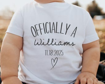 Personalized Adoption Day Baby Bodysuit or Toddler Shirt: Officially Adopted Gift Tee