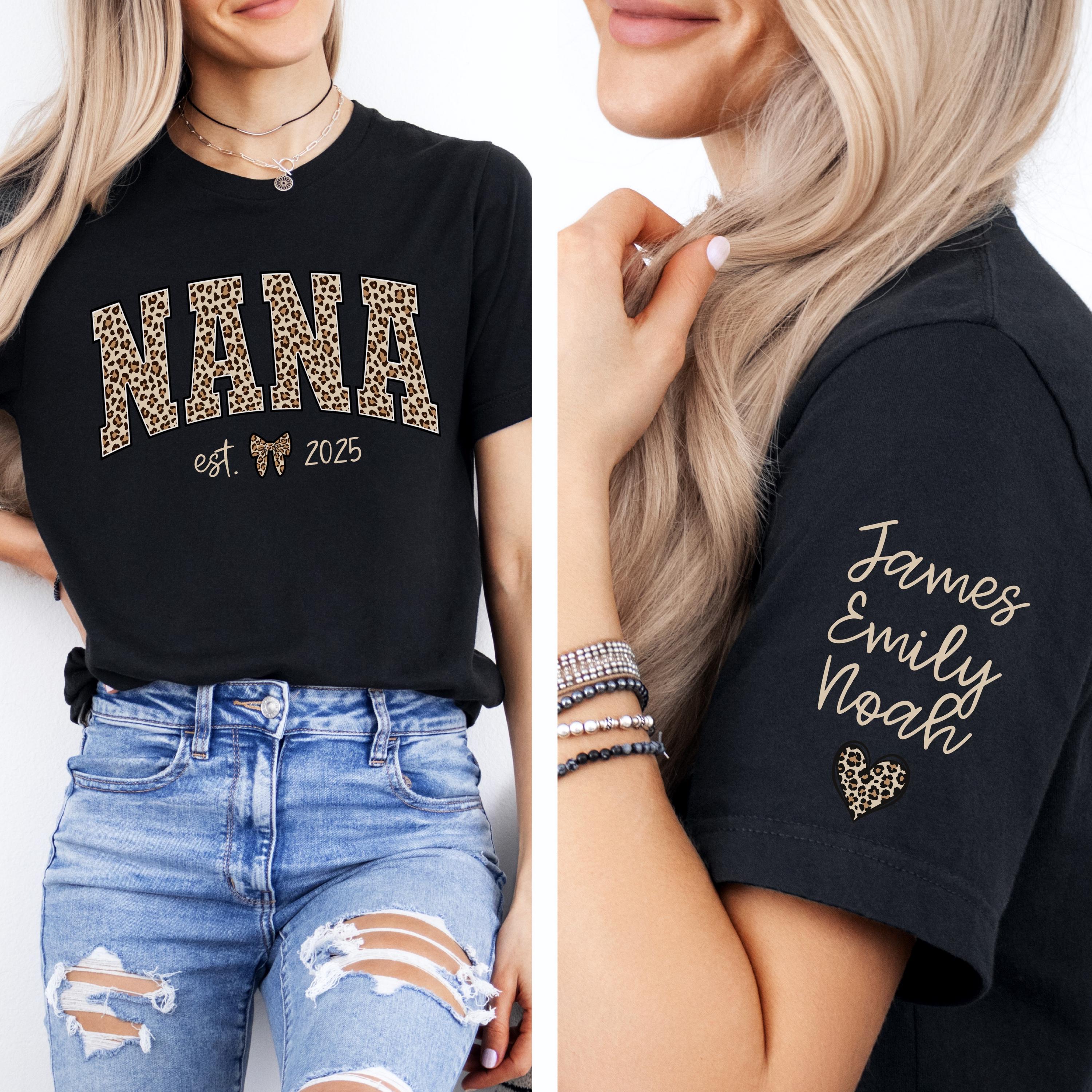 Embroidered Teal Stitched Leopard NANA Sweatshirt