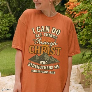 Bible Verse Shirt Philippians 4:13, Comfort Colors I Can Do All Things Through Christ Who Strengthens Me Christian Shirt, Religious Shirt