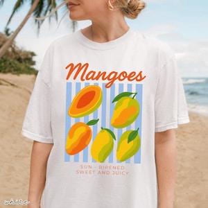 Mango Shirt Comfort Colors Vintage Cottagecore Cotton Shirt Mango Fruit Tee Summer Shirt Tropical Vacation Beach Unisex Tee Gift For Her