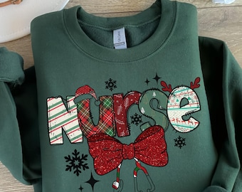 Christmas Nurse Sweatshirt, Christmas Nursing Sweater, Nurse Life Christmas Shirt, School Nurse Christmas, Stethoscope Christmas Nurse Crew