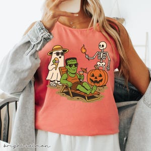 Comfort Colors® Summerween Tank Top, Halloween Beach Gift, Summerween Tshirt, Holiday Tank Top, Wife Tank Top, Funny Summer-ween Tshirt