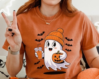 Comfort Colors® Halloween Ghost Shirt, Cute Ghost Shirt, Womens Halloween Shirt, Cute Fall Shirt, Spooky Season Shirt, Gift For Halloween