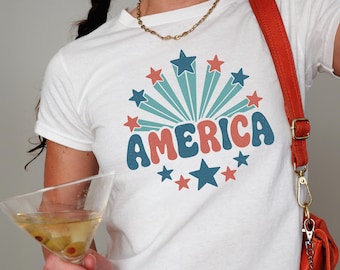 America Baby Tee, 4th of July Baby Tee, July 4th Shirt, Patriotic USA Shirt, American Shirt, American Graphic Tee, 4th of July America Tee