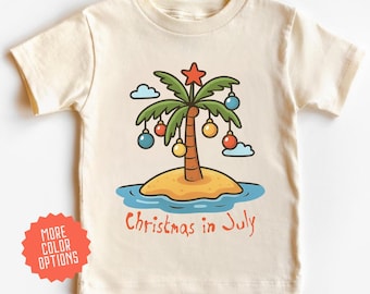 Christmas in July Shirt, Tropical Christmas Aloha Christmas, Santa Shirt Xmas Holiday Beach Tee, Santa July Hawaiian Shirt Summer Christmas