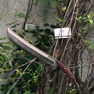 Handmade Carbon Steel Machete | Survival Tool | Bushcraft Knife | Hunting Machete | Camping Gear | Rustic Outdoor Machete | Gift for Him