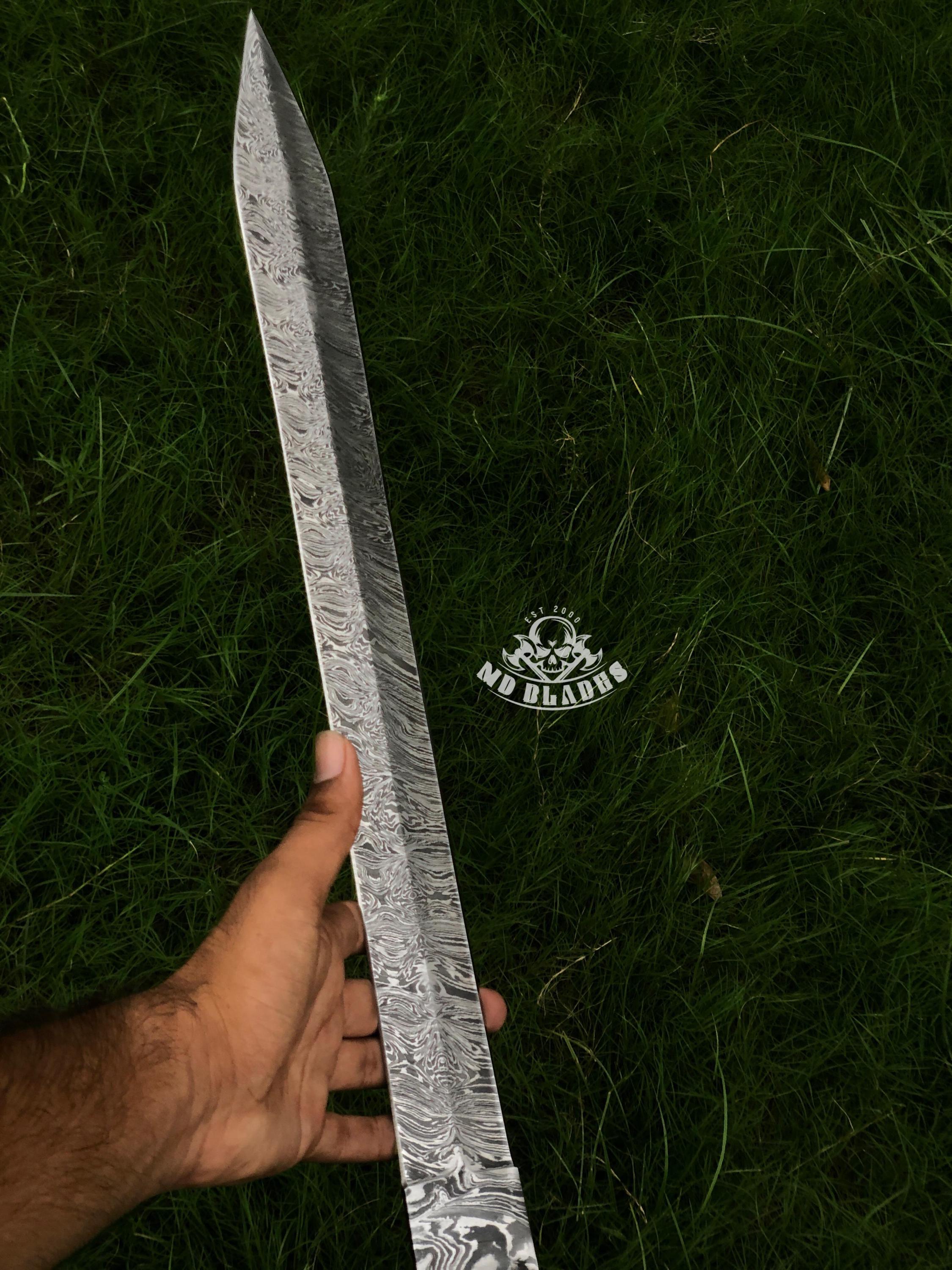 Condor Outil et couteau, épée de gladius de Mayence, lame de 47,5 cm, manche en cuir avec sacabbard, 67,5 cm