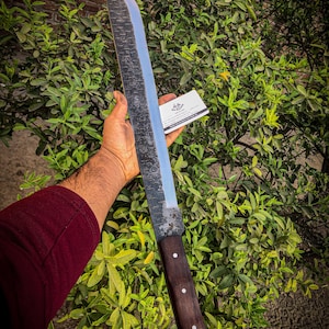 Handmade Carbon Steel Machete | Survival Tool | Bushcraft Knife | Hunting Machete | Camping Gear | Rustic Outdoor Machete | Gift for Him