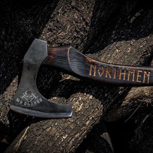 Hand-Forged Viking Axe | Northmen Style Battle Axe | Custom Engraved Axe | Perfect Gift for Him | Norse Warrior Axe for Camping and Hunting.