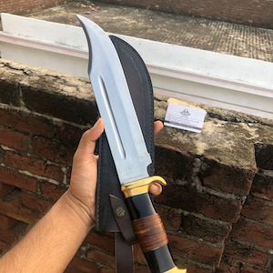 Couteau fait main en acier au carbone | Outil de survie | Couteau Bushcraft | Couteau de chasse | Équipement de camping| Couteau d&#39;extérieur rustique - Cadeau d&#39;anniversaire pour lui