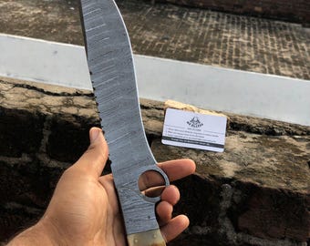 Hand-Forged Damascus Steel Kukri Knife | Custom Antler Handle Kukri Knife | Collectible Handmade Utility Knife | Camping Gift For Him