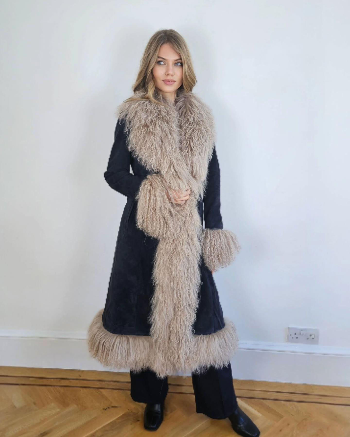 ジャケット・アウター vintage fake fur long coat Retro Faux Fur Coat - Etsy