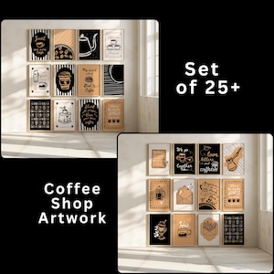 Coffeehouse Artwork Set for Cafés – 25 Plus | Multiple Aspect Ratios | Digital Download