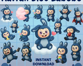 Kawaii Labubu Svg Bundle, Labubu Png Bundle, Monster Face Svg Files for Cricut, Monster Face Clipart (Digital Download)