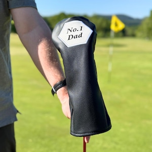 Driver Head Cover. Dad Golf Club head covers. Fathers Day golf gift. PU Leather.