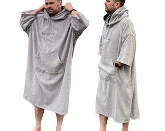 Cotton Towelling Poncho Robe: Easy Changing for Swim & Surf