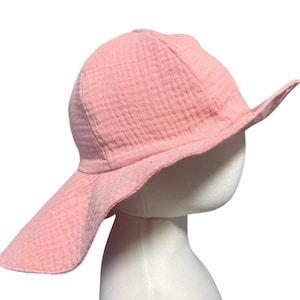 Children&#39;s sun hat, nautical hat made of muslin with neck protection, sun hat for toddlers, beach hat for girls, sun hat for toddlers