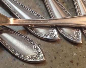 Vintage Oneida Sheraton Silverplate 6 Piece Teaspoon Flatware Set