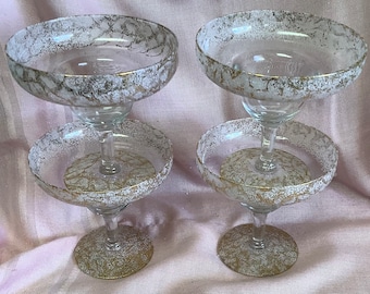 Pink Gold Spaghetti String Champagne 4 Piece Cocktail Stemware