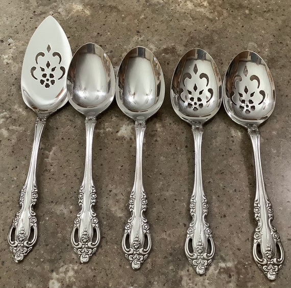 Vintage Oneida Brahms Stainless Flatware 5 Piece Serving Set Etsy