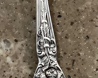 Vintage Alvin Bride Rose Bouquet Silverplate Meat Serving Fork 1908