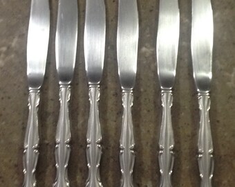 Vintage Oneida Cantata Dinner Knife 6 Piece Stainless Flatware Set