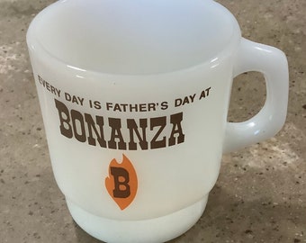 Vintage Fire King Bonanza Restaurant Glass Coffee Mug