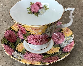 Royal Albert Christine Floral Tea Cup Saucer 2 Piece Porcelain Set