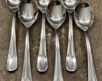 Vintage Gourmet Settings Flow Stainless Teaspoon 6 Piece Flatware Set