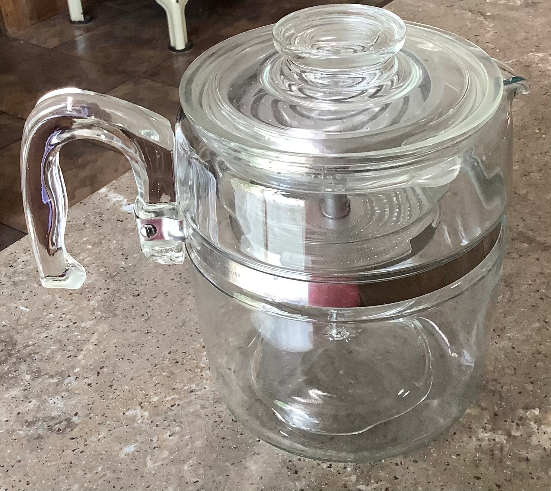 Vintage Pyrex 4 cup 7824B Percolator Coffee Pot Stovetop Glass Complete  RARE!!