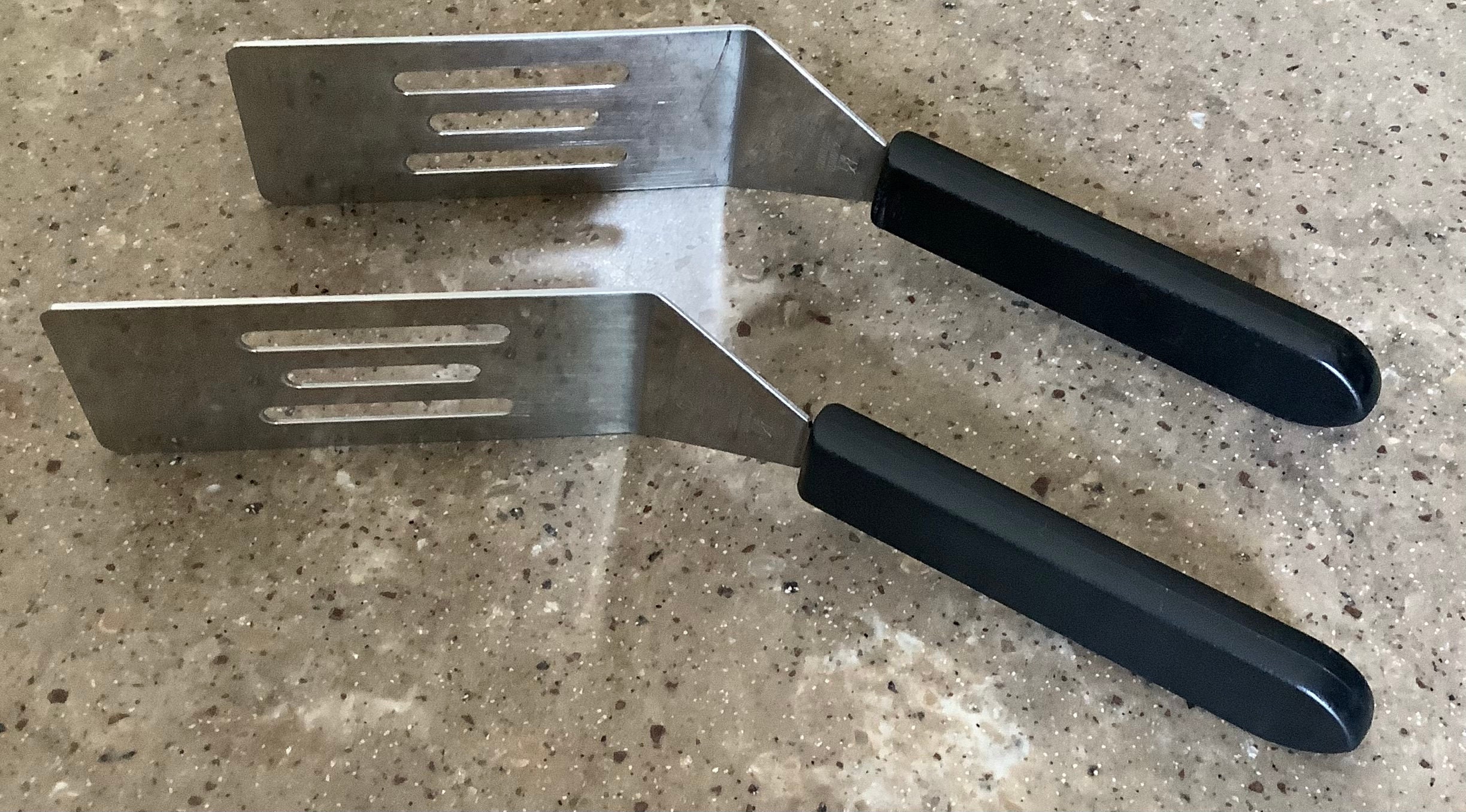 Vintage Pampered Chef Stainless Spatula 2 Piece Slotted 