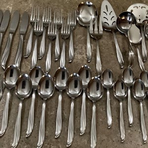 Lucerne Stainless 57 Piece AMC Flatware Set Scroll Design Japan