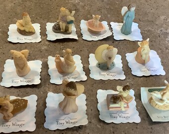 Vintage Miniature Angel 12 Piece Figurine Set Tiny Wings United Designs