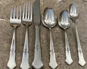 Vintage Oneida Gazebo Stainless 6 Piece Flatware Set Fork Teaspoon Knife