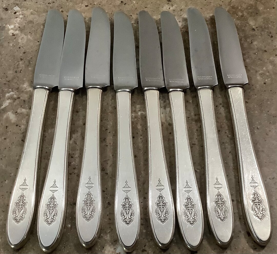 Vintage Oneida Bird of Paradise Silverplate Dinner Knife 8 Etsy