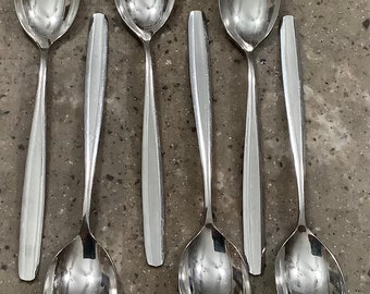 Vintage Hackman Finland 6 Piece Coffee Spoon Flatware Stainless Set 5"