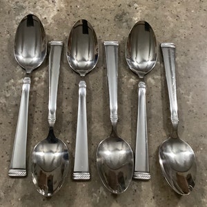 Vintage Mikasa Rope Stainless Soup Spoon 6 Piece Flatware Set
