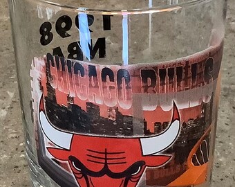 Vintage Chicago Bulls 1998 NBA Champion Glass