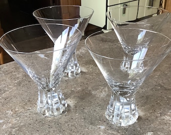 Vintage Rosenthal Crystal 4 Piece Patricia Champagne Footed Tumbler Set
