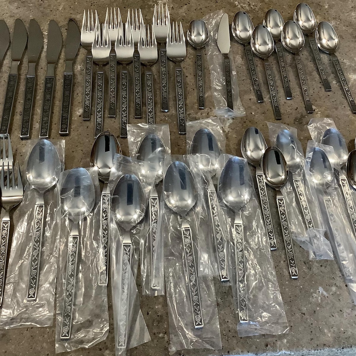 Interpur Mexically Rose Stainless Flatware 50 Piece Set