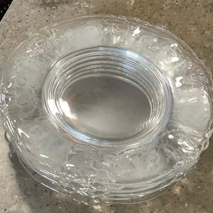Vintage Heisey Minuet Salad Plate 6 Piece Crystal Set
