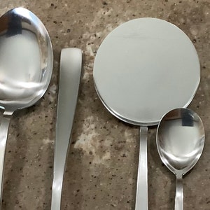 Vintage Gense Facette Stainless Serving 5 Piece Flatware Set Spoon Ladle Spatula Sweden
