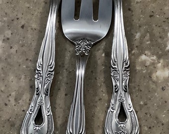 Vintage Rogers Royal Classic Stainless 3 Piece Meat Serving Fork Flatware Set