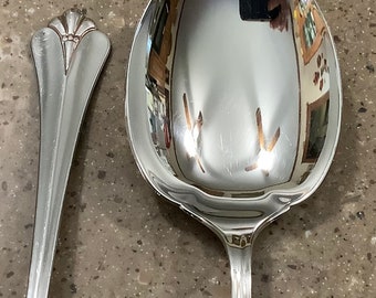 Vintage Oneida Community Royal Flute Silverplate Casserole Spoon 2 Piece Flatware Set