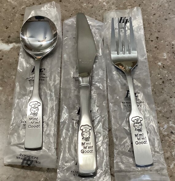 Vintage Campbells Soup Kids Stainless 3 Piece Fork Knife Spoon Etsy