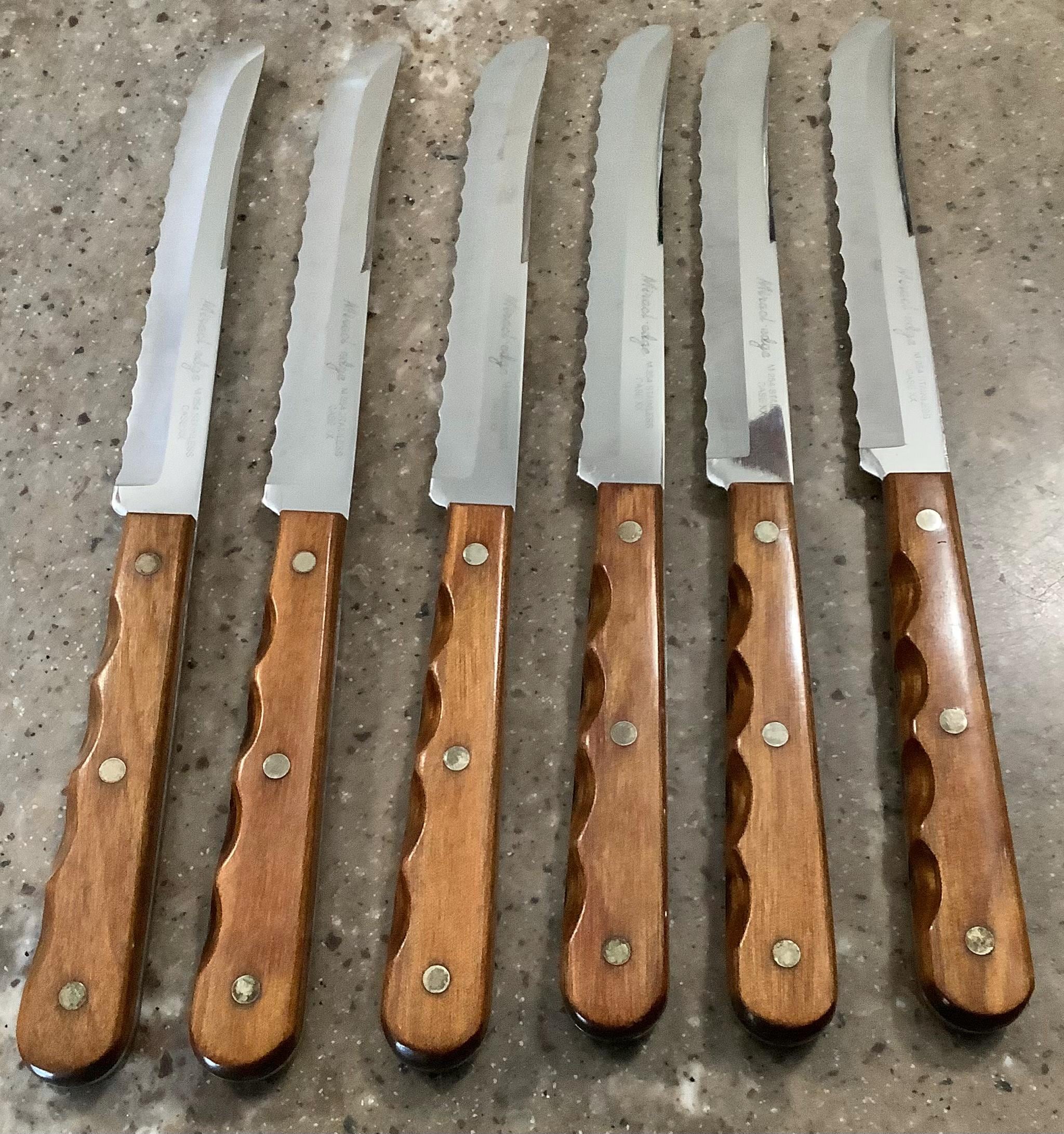 Vintage Case Xx M254 Steak Knife 6 Piece Stainless Miracle Edge